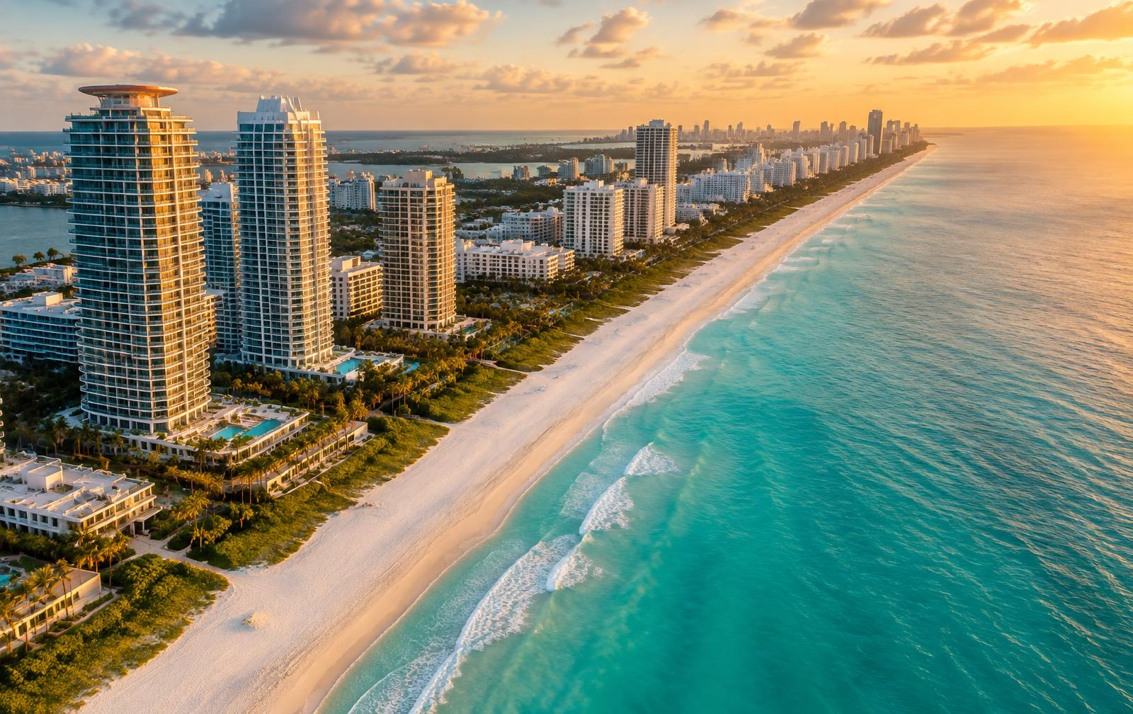 Florida coastline at golden hour