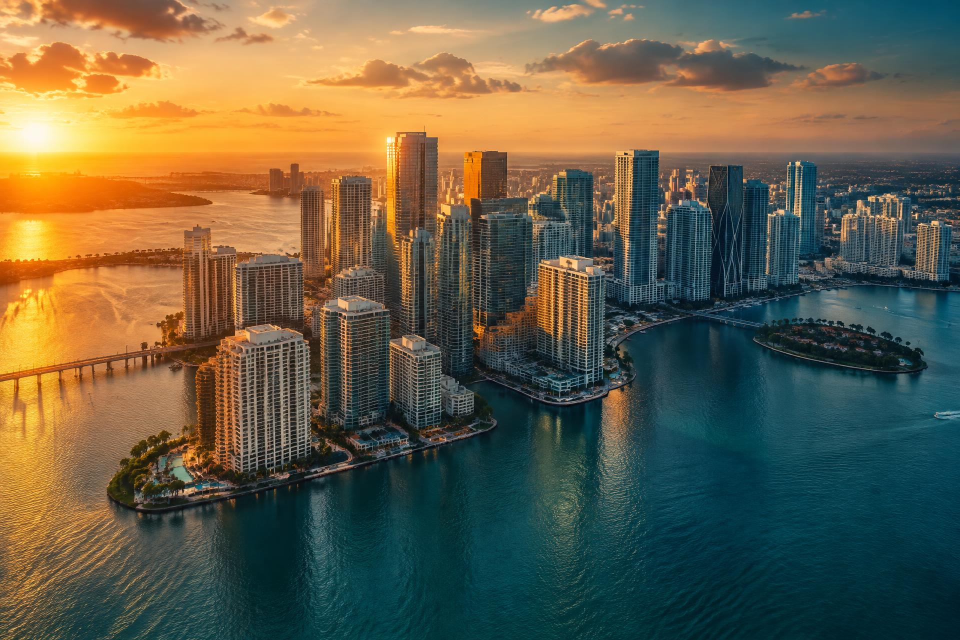 Miami skyline at golden hour